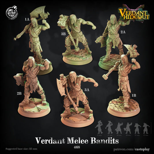 Verdant Melee Bandits | RPG Miniature for Dungeons and Dragons|Pathfinder|Tabletop Wargaming | Humanoid Miniature | Cast N Play