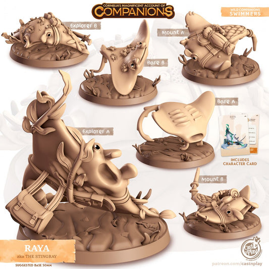 Stingray Companion | RPG Miniature for Dungeons and Dragons|Pathfinder|Tabletop Wargaming | Companion Miniature | Cast N Play