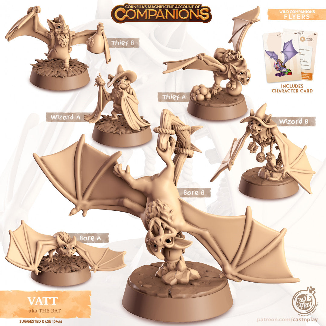 Bat Companion | RPG Miniature for Dungeons and Dragons|Pathfinder|Tabletop Wargaming | Companion Miniature | Cast N Play