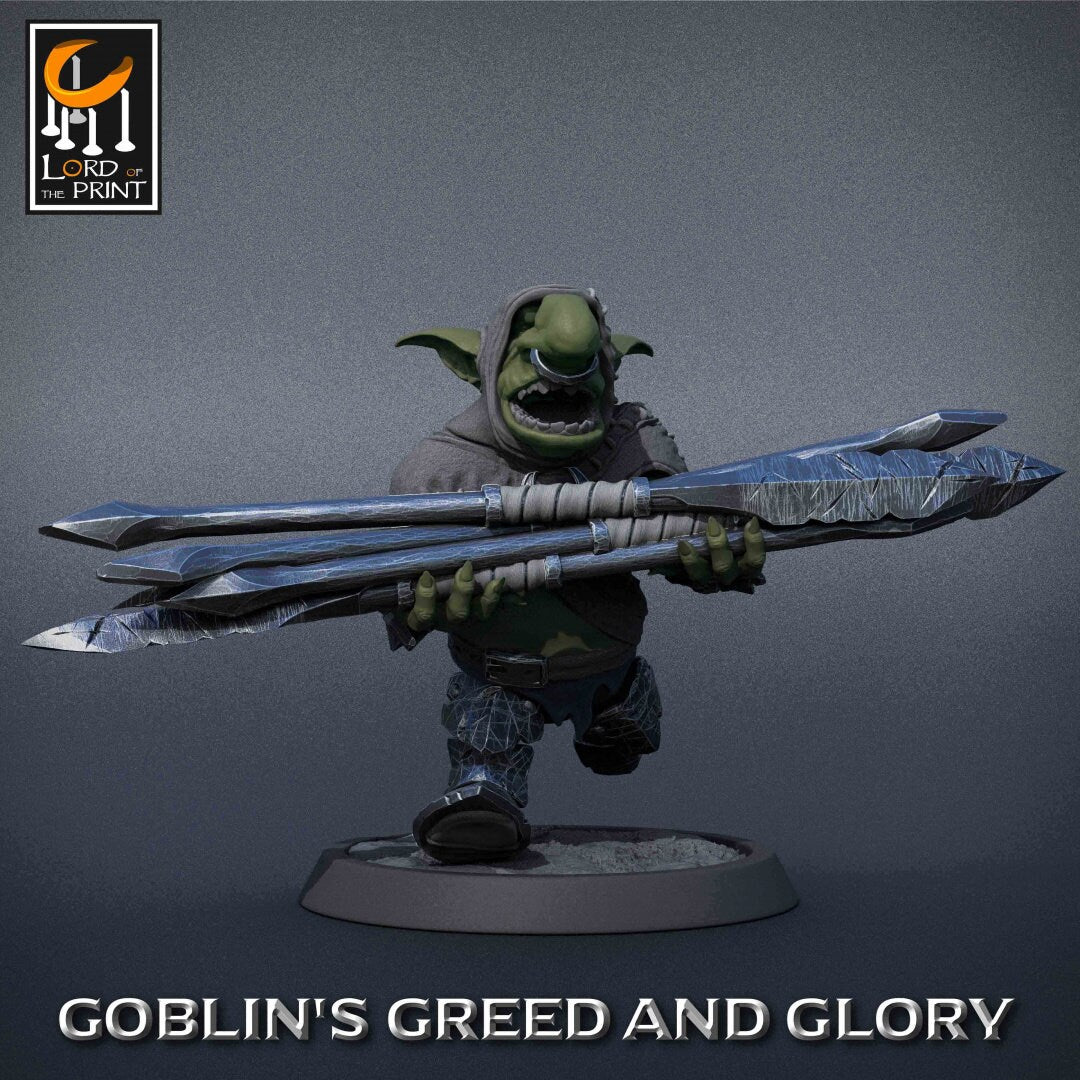 Goblin Lancers | RPG Miniature for Dungeons and Dragons|Pathfinder|Tabletop Wargaming | Goblin Miniature | Lord of the Print