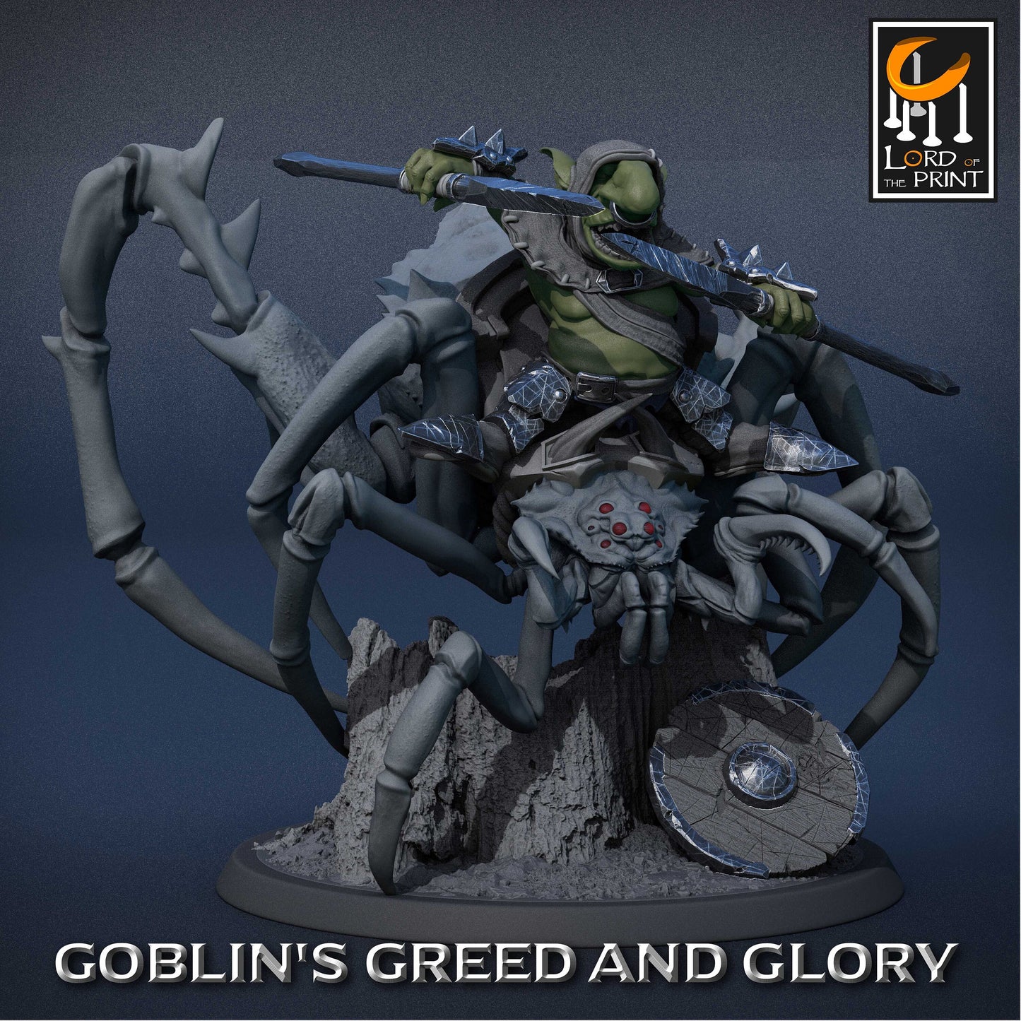 Goblin Spider Riders A | RPG Miniature for Dungeons and Dragons|Pathfinder|Tabletop Wargaming | Goblin Miniature | Lord of the Print