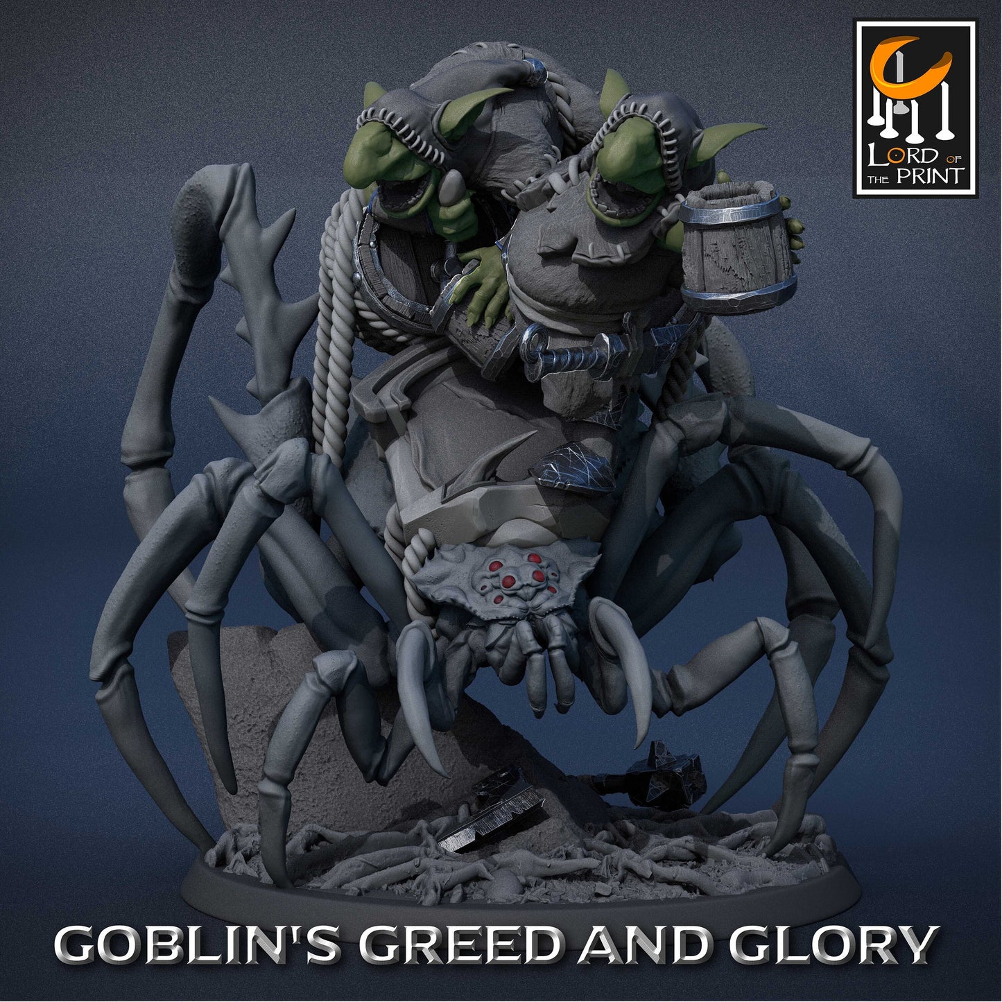 Goblin Spider Riders B | RPG Miniature for Dungeons and Dragons|Pathfinder|Tabletop Wargaming | Goblin Miniature | Lord of the Print