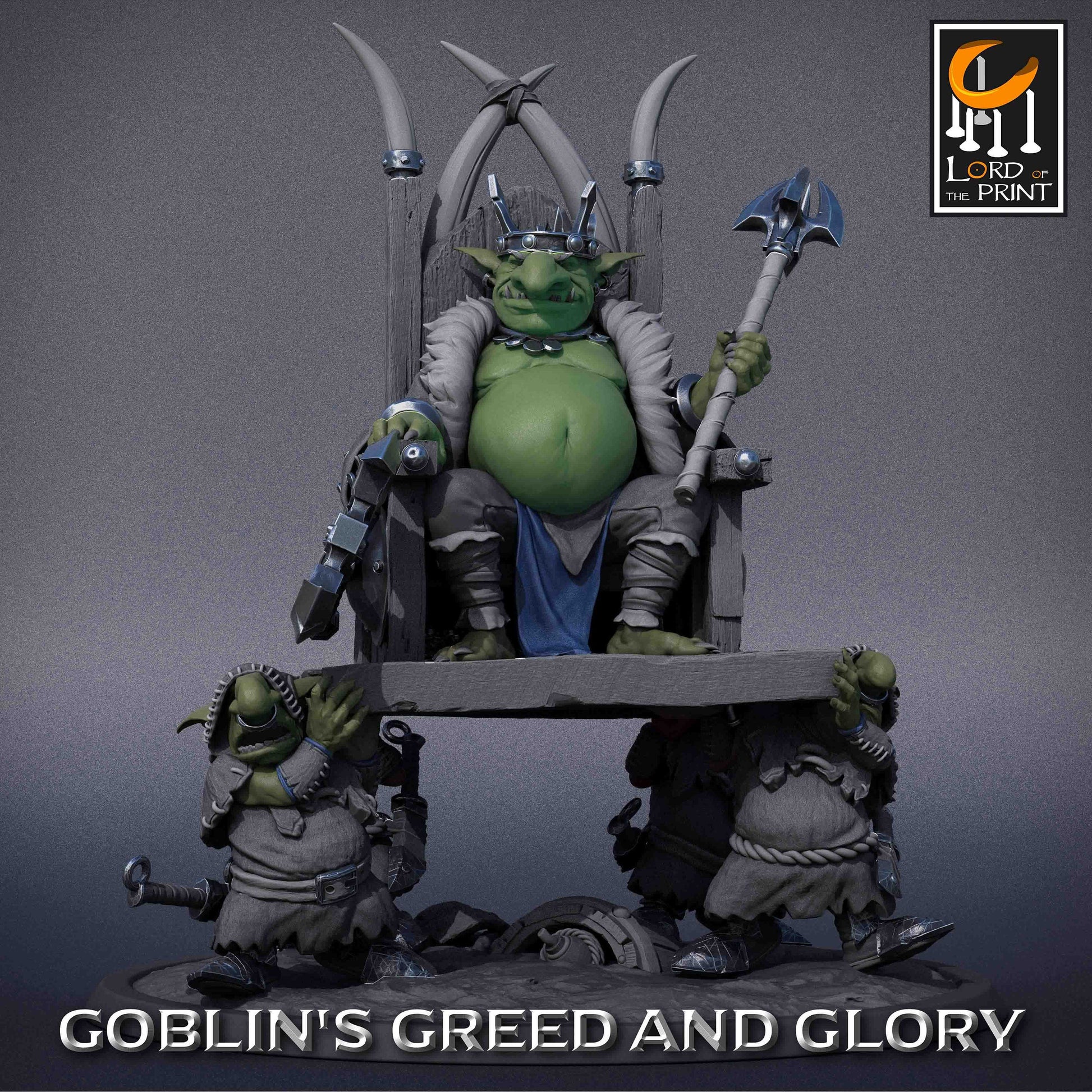 Goblin King | RPG Miniature for Dungeons and Dragons|Pathfinder|Tabletop Wargaming | Goblin Miniature | Lord of the Print