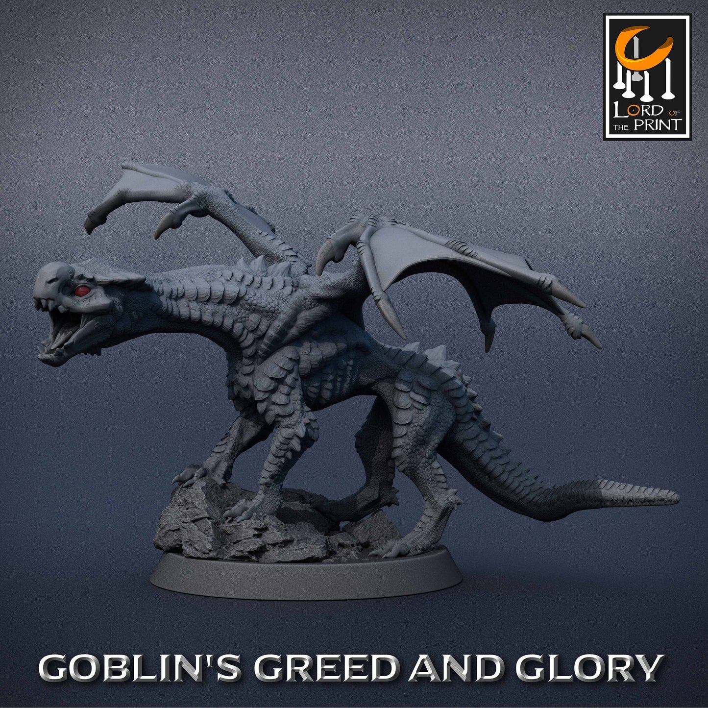 Green Chromatic Dragon | RPG Miniature for Dungeons and Dragons|Pathfinder|Tabletop Wargaming | Dragon Miniature | Lord of the Print