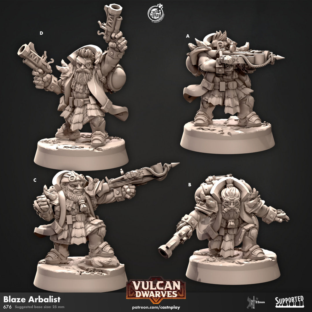 Blaze Arbalists | RPG Miniature for Dungeons and Dragons|Pathfinder|Tabletop Wargaming | Humanoid Miniature | Cast N Play