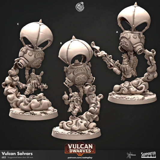 Vulcan Solvars | RPG Miniature for Dungeons and Dragons|Pathfinder|Tabletop Wargaming | Dwarf Miniature | Cast N Play
