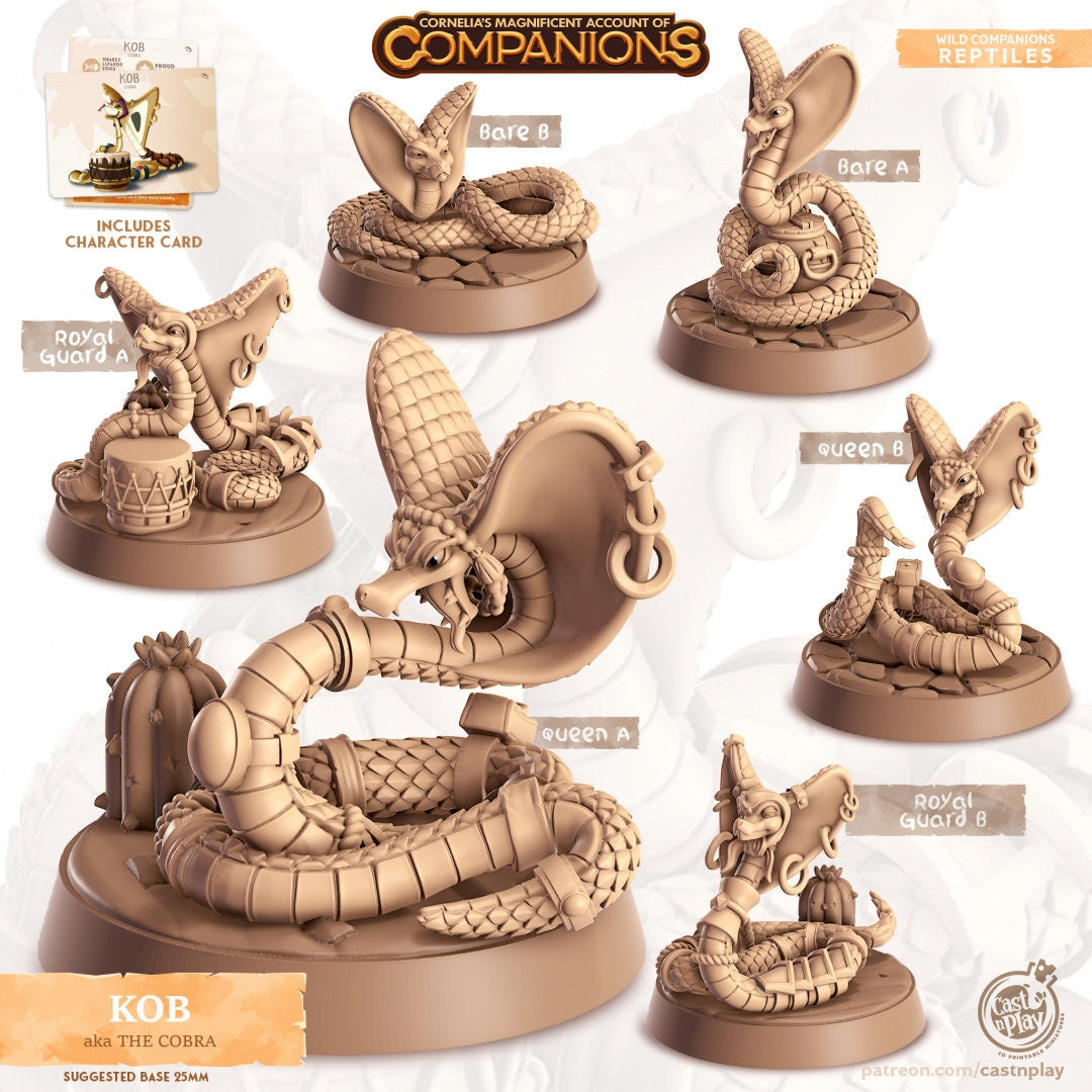 Cobra Companion | RPG Miniature for Dungeons and Dragons|Pathfinder|Tabletop Wargaming | Companion Miniature | Cast N Play