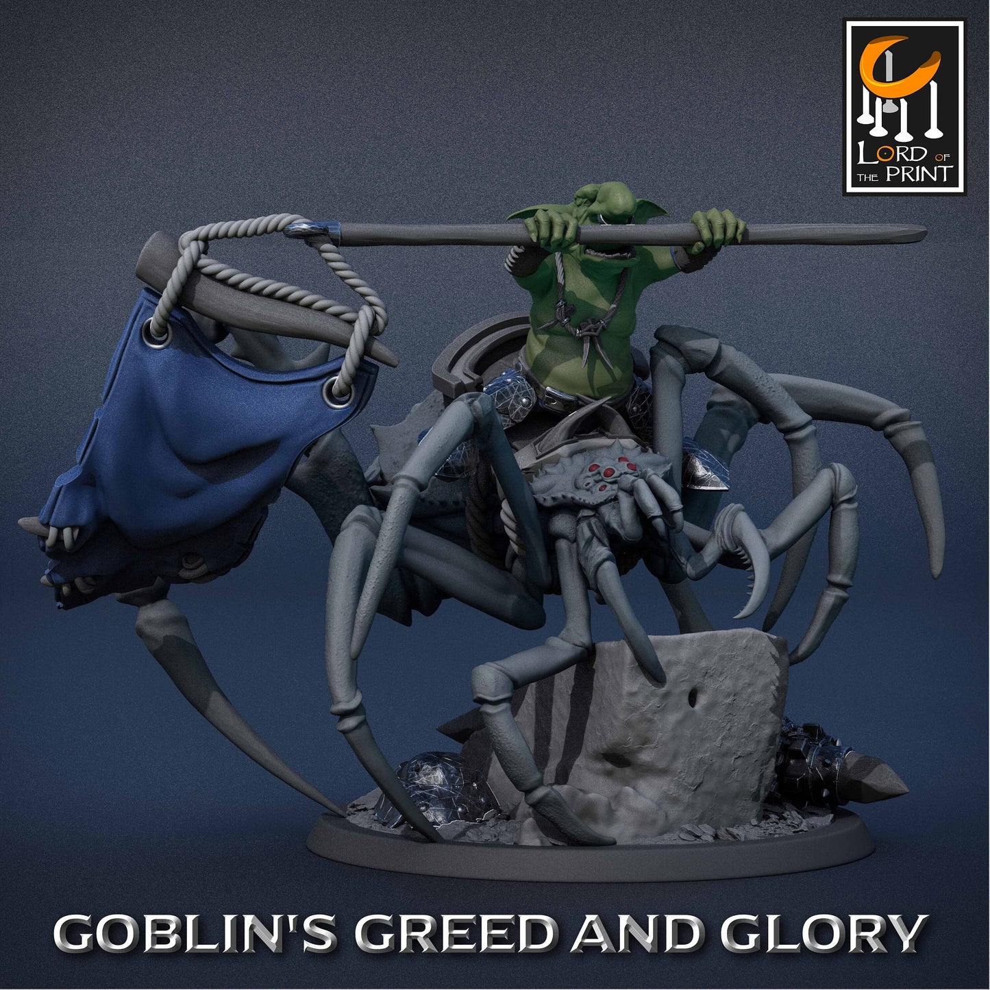 Goblin Spider Riders A | RPG Miniature for Dungeons and Dragons|Pathfinder|Tabletop Wargaming | Goblin Miniature | Lord of the Print