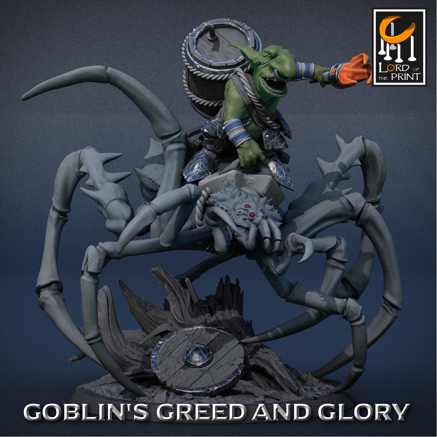 Goblin Spider Riders B | RPG Miniature for Dungeons and Dragons|Pathfinder|Tabletop Wargaming | Goblin Miniature | Lord of the Print