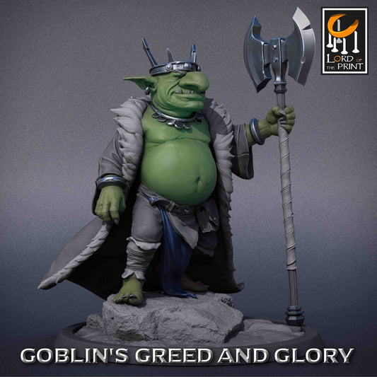 Goblin King | RPG Miniature for Dungeons and Dragons|Pathfinder|Tabletop Wargaming | Goblin Miniature | Lord of the Print