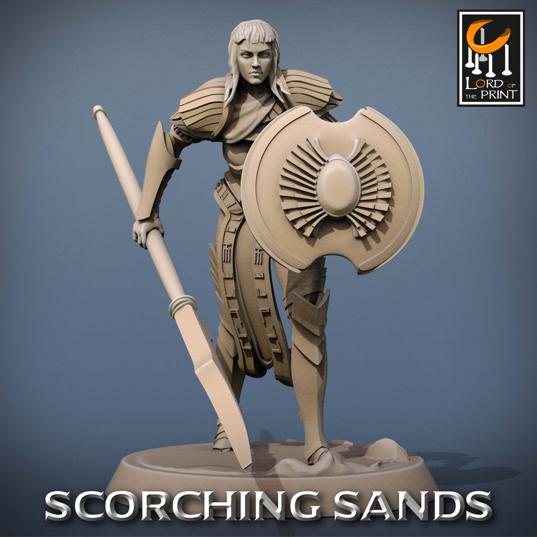 Egyptian Lance Soldier | RPG Miniature for Dungeons and Dragons|Pathfinder|Tabletop Wargaming | Human Miniature | Lord of the Print