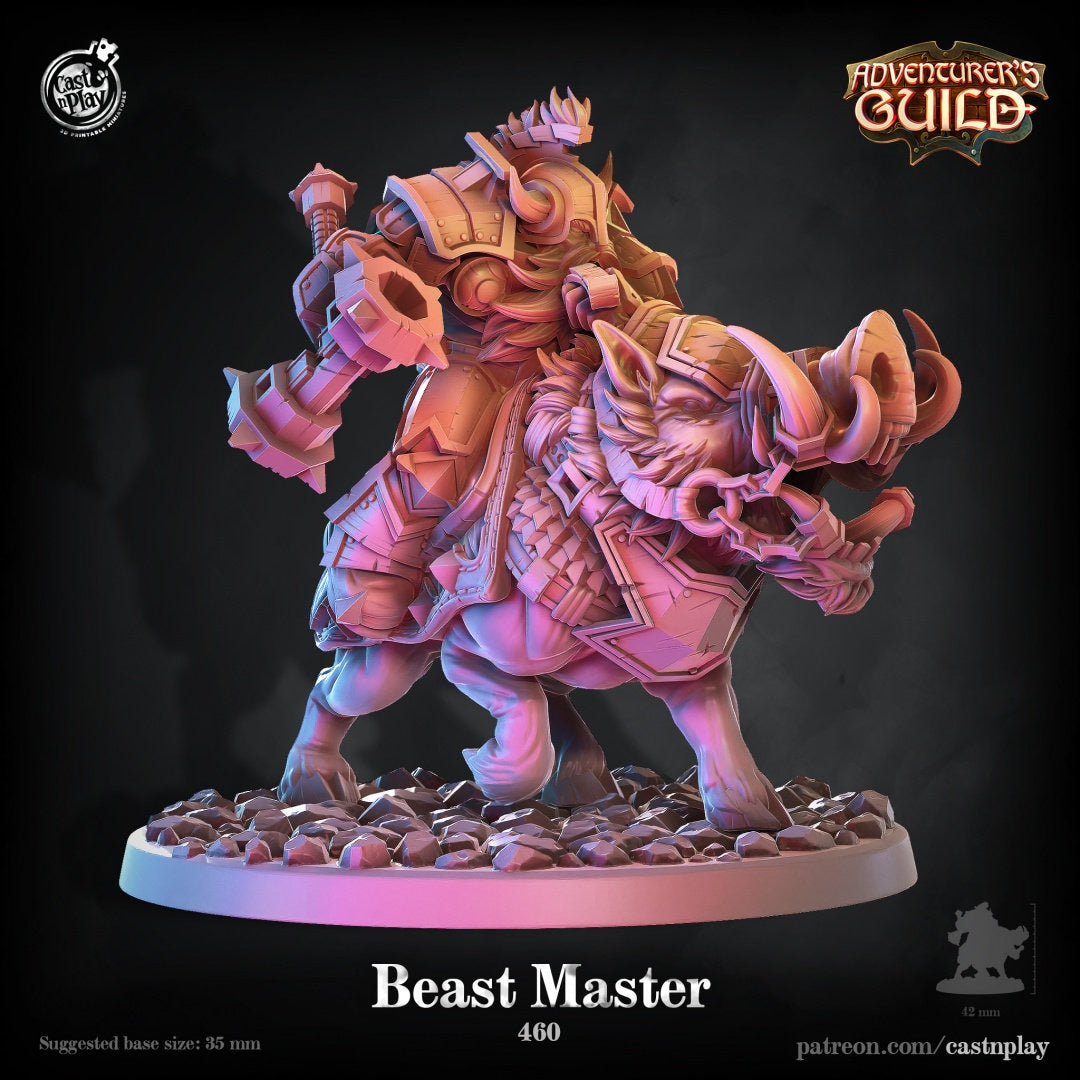 Beast Master | RPG Miniature for Dungeons and Dragons|Pathfinder|Tabletop Wargaming | Dwarf Miniature | Cast N Play