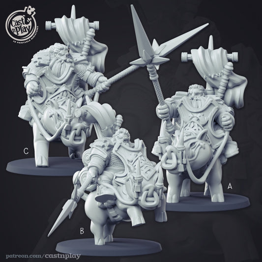 Dwarven Rider | RPG Miniature for Dungeons and Dragons|Pathfinder|Tabletop Wargaming | Dwarf Miniature | Cast N Play
