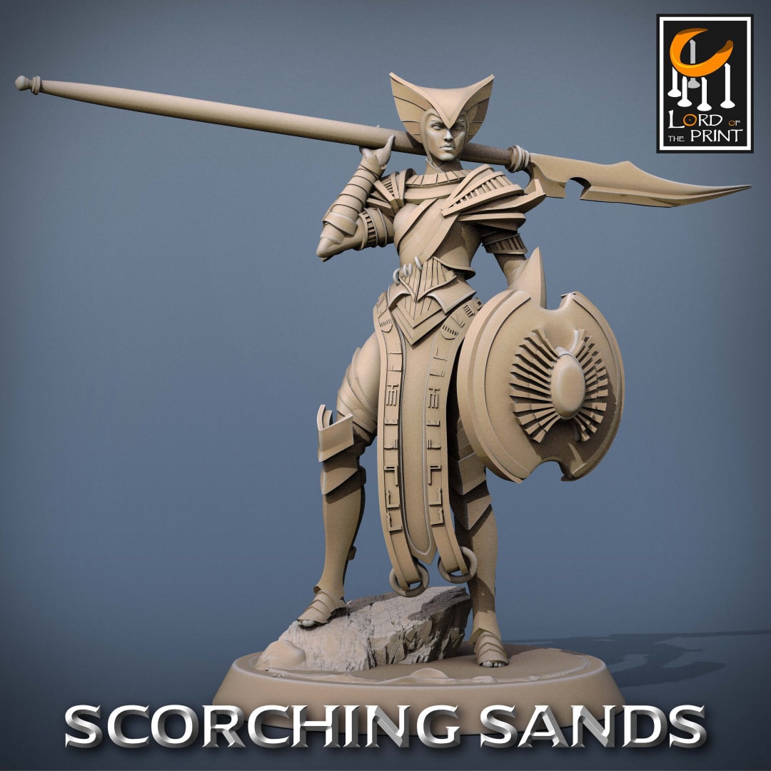 Egyptian Lance Soldier | RPG Miniature for Dungeons and Dragons|Pathfinder|Tabletop Wargaming | Human Miniature | Lord of the Print