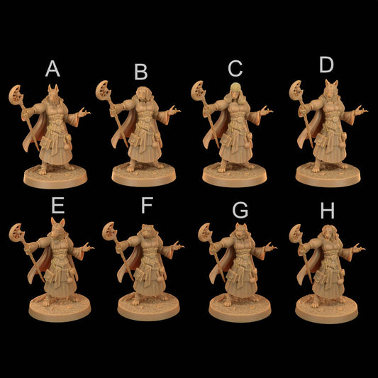 Dog Mage | RPG Miniature for Dungeons and Dragons|Pathfinder|Tabletop Wargaming | Humanoid Miniature | Dragon Trappers Lodge