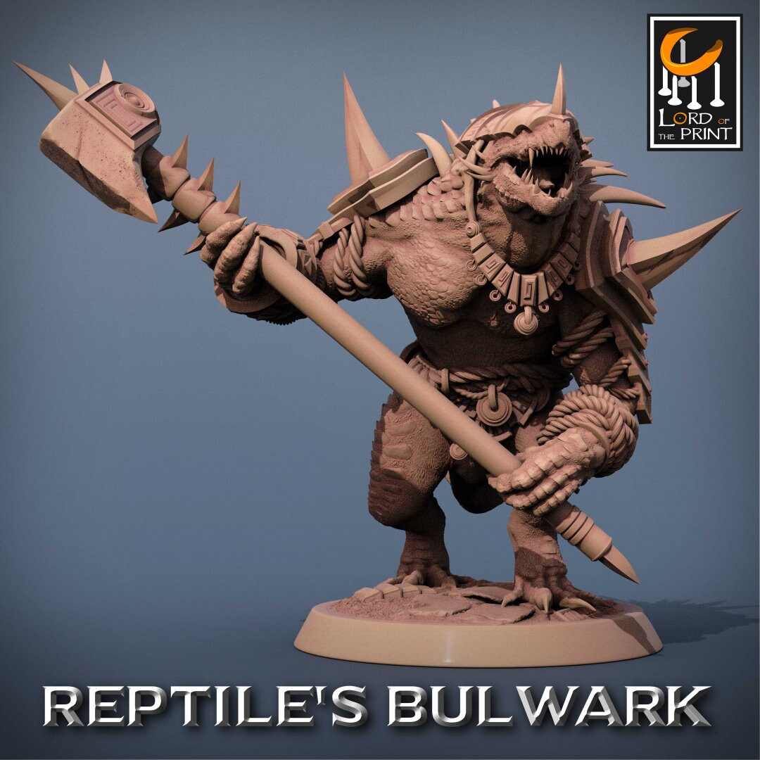 Lizardmen | RPG Miniature for Dungeons and Dragons|Pathfinder|Tabletop Wargaming | Humanoid Miniature | Lord of the Print