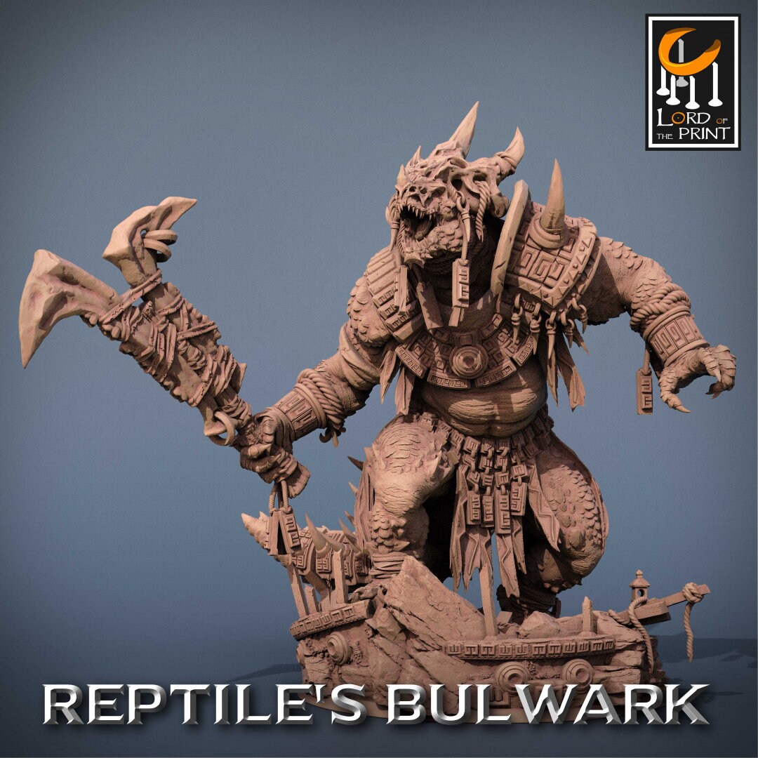 Lizardmen Bodyguard | RPG Miniature for Dungeons and Dragons|Pathfinder|Tabletop Wargaming | Humanoid Miniature | Lord of the Print