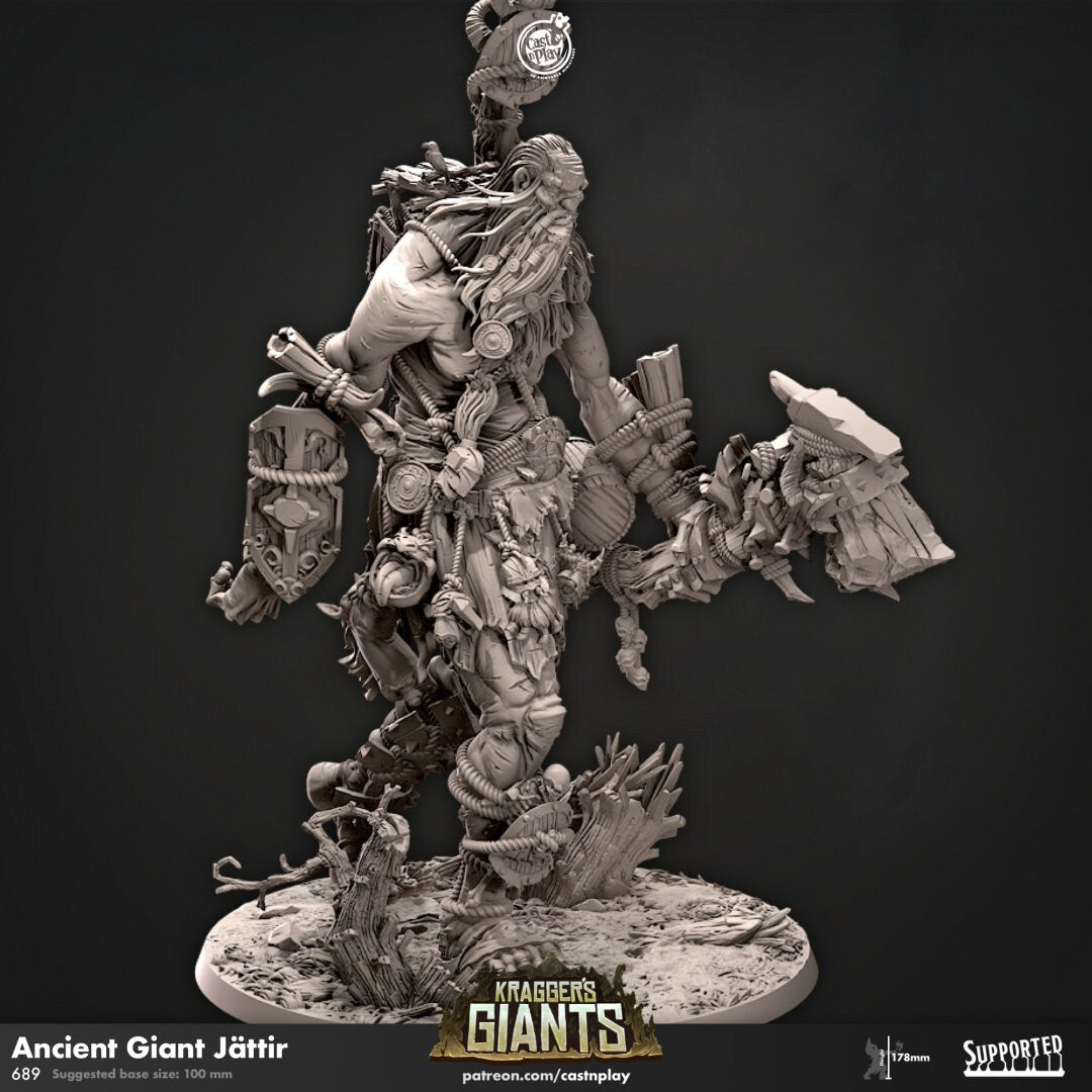Ancient Giant | RPG Miniature for Dungeons and Dragons|Pathfinder|Tabletop Wargaming | Giant Miniature | Cast N Play