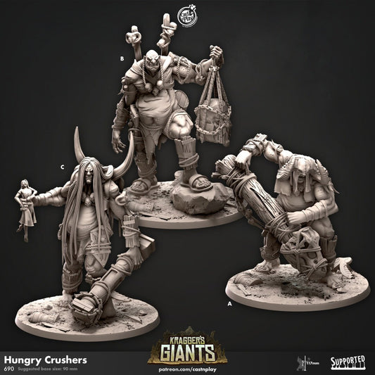 Hungry Crusher Giants | RPG Miniature for Dungeons and Dragons|Pathfinder|Tabletop Wargaming | Giant Miniature | Cast N Play