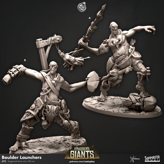 Boulder Launcher Giants | RPG Miniature for Dungeons and Dragons|Pathfinder|Tabletop Wargaming | Giant Miniature | Cast N Play