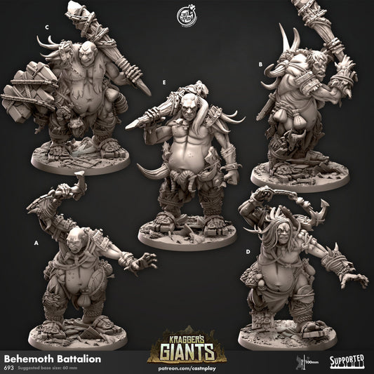 Behemoth Battalion Giants | RPG Miniature for Dungeons and Dragons|Pathfinder|Tabletop Wargaming | Giant Miniature | Cast N Play