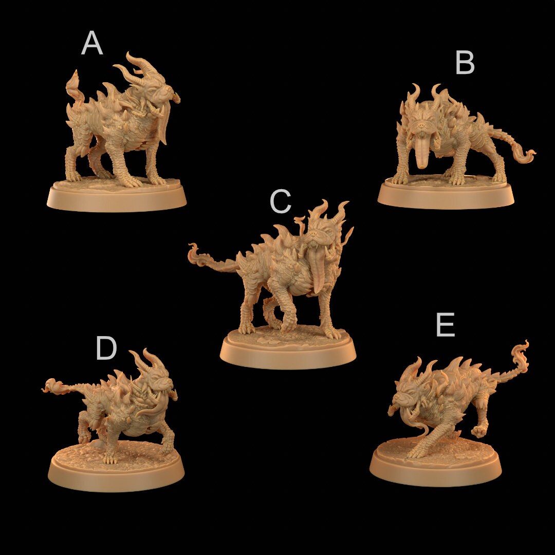 Hell Hounds | RPG Miniature for Dungeons and Dragons|Pathfinder|Tabletop Wargaming | Monster Miniature | Dragon Trappers Lodge