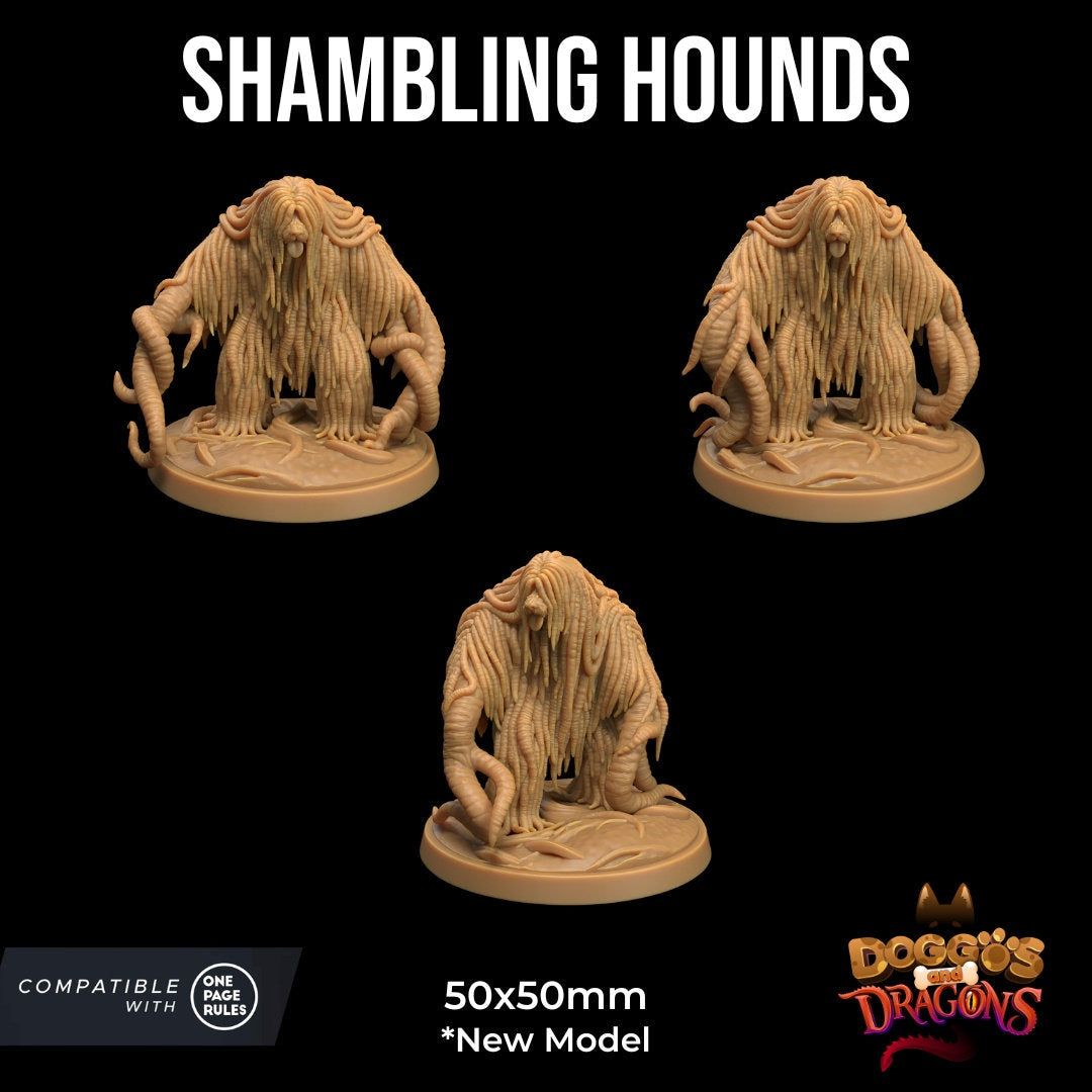 Shambling Hounds | RPG Miniature for Dungeons and Dragons|Pathfinder|Tabletop Wargaming | Undead Miniature | Dragon Trappers Lodge