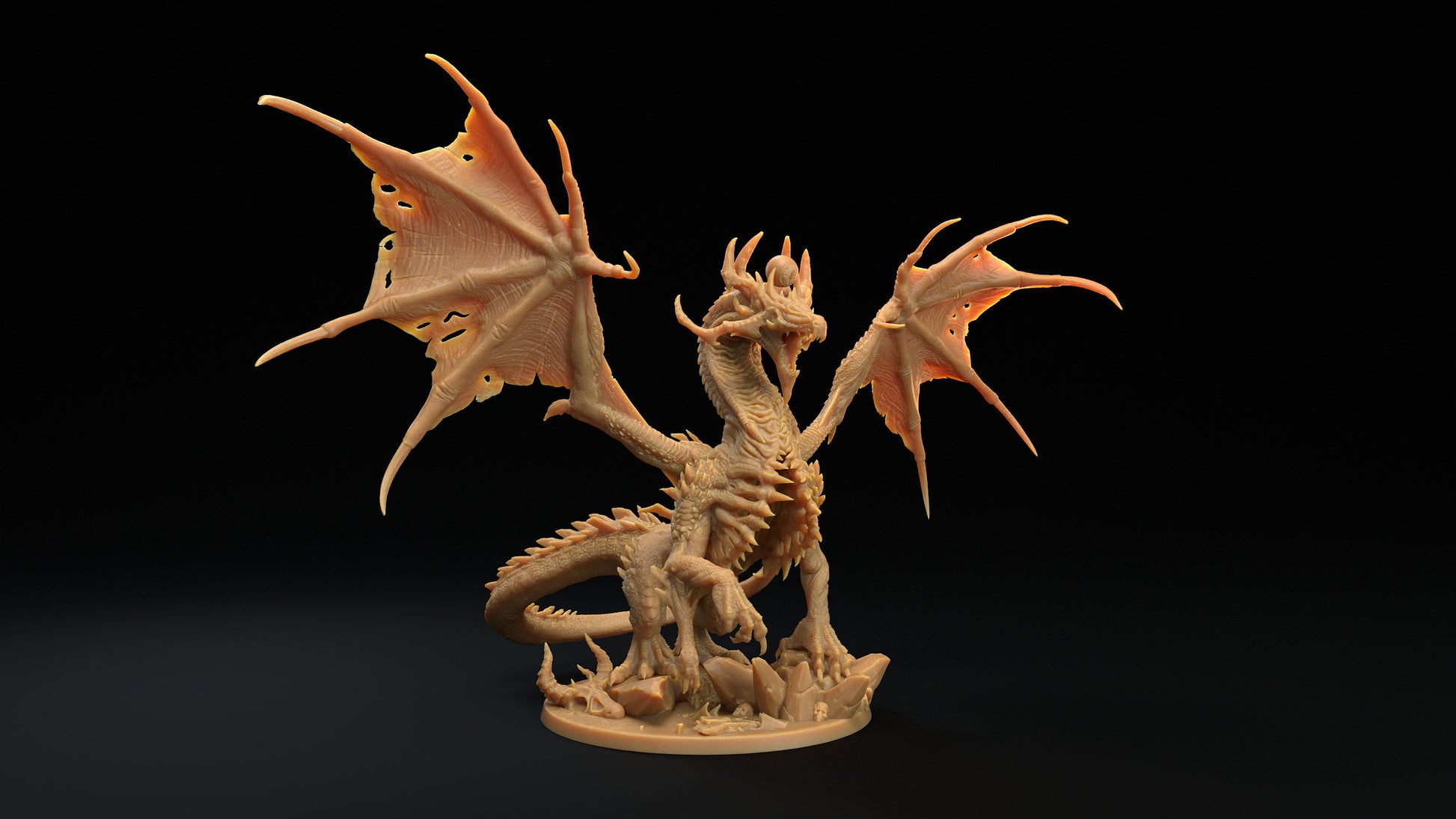 Abyssal Hellkite | RPG Miniature for Dungeons and Dragons|Pathfinder|Tabletop Wargaming | Dragon Miniature | Dragon Trappers Lodge