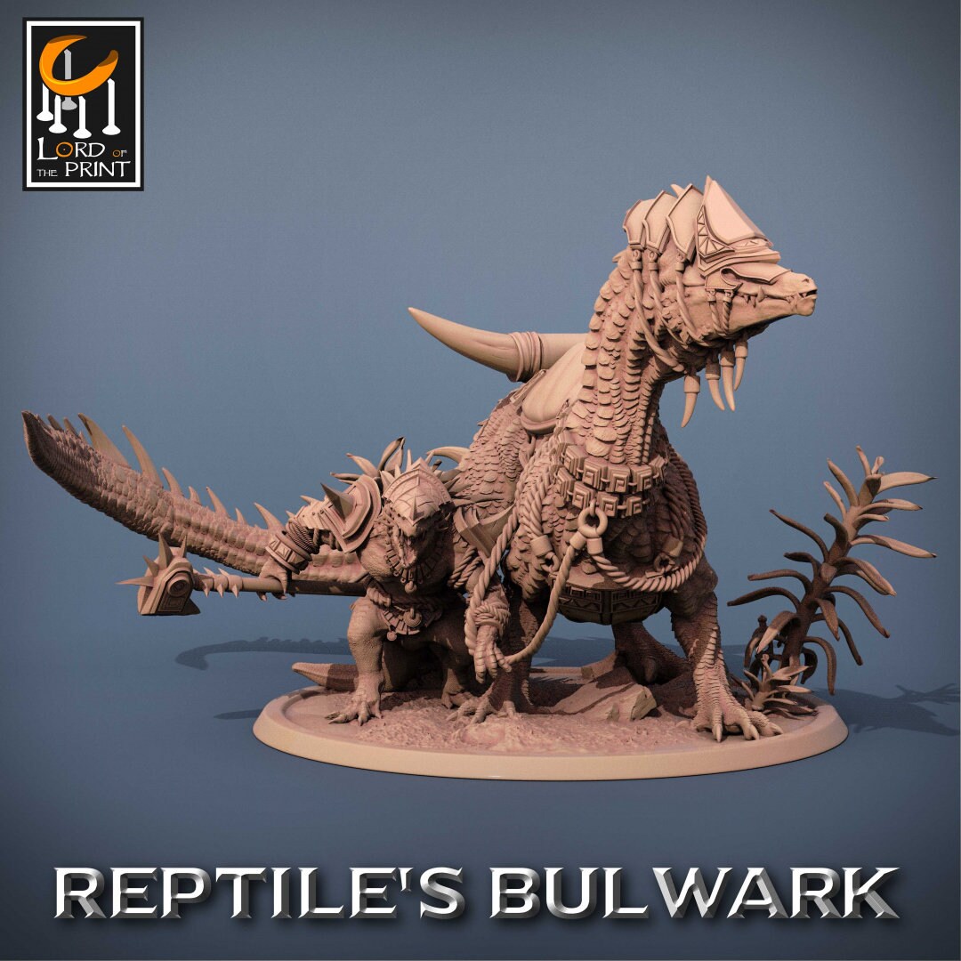 Mounted Lizardmen | RPG Miniature for Dungeons and Dragons|Pathfinder|Tabletop Wargaming | Dinosaur Miniature | Lord of the Print