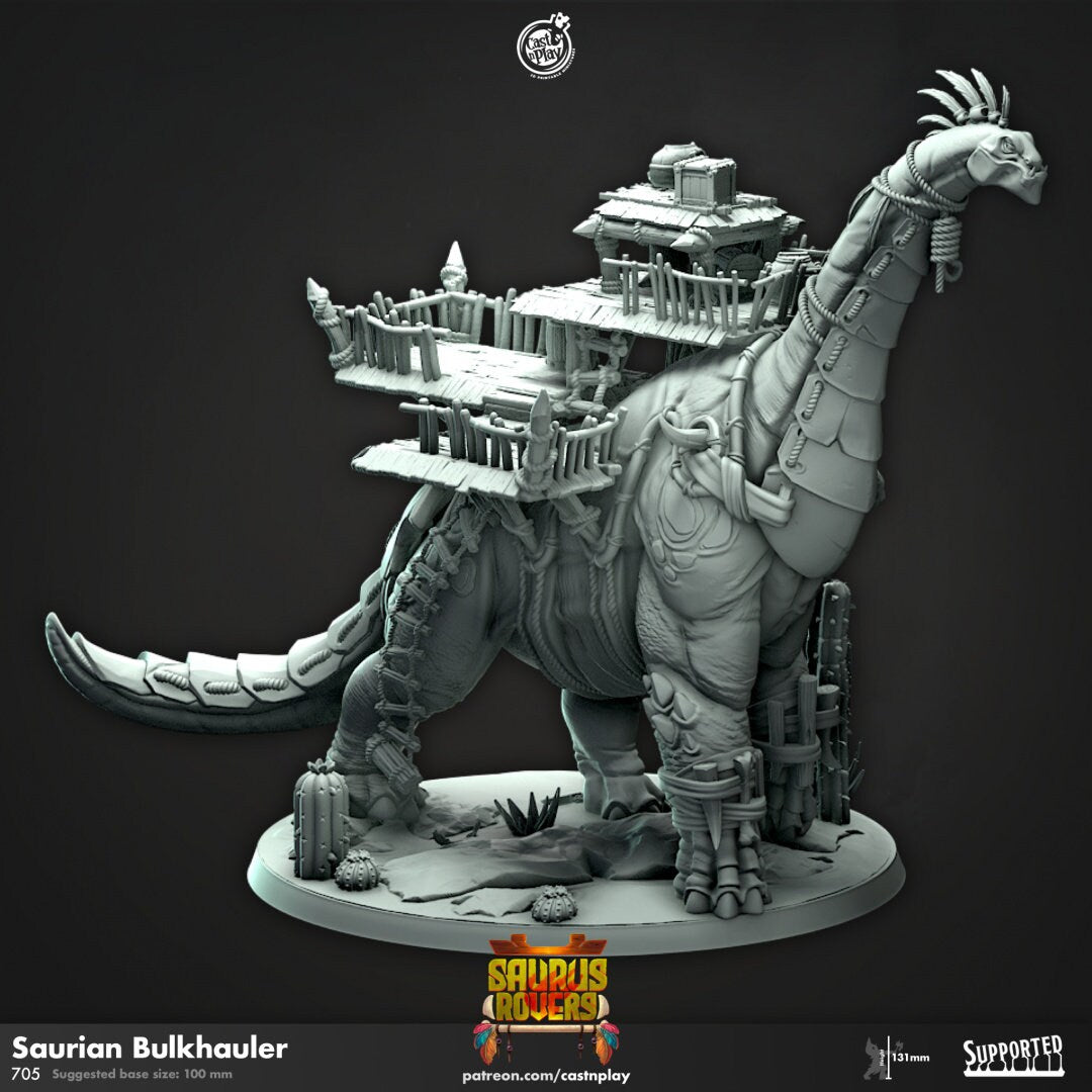 Saurian Bulkhauler | RPG Miniature for Dungeons and Dragons|Pathfinder|Tabletop Wargaming | Dinosaur Miniature | Cast N Play