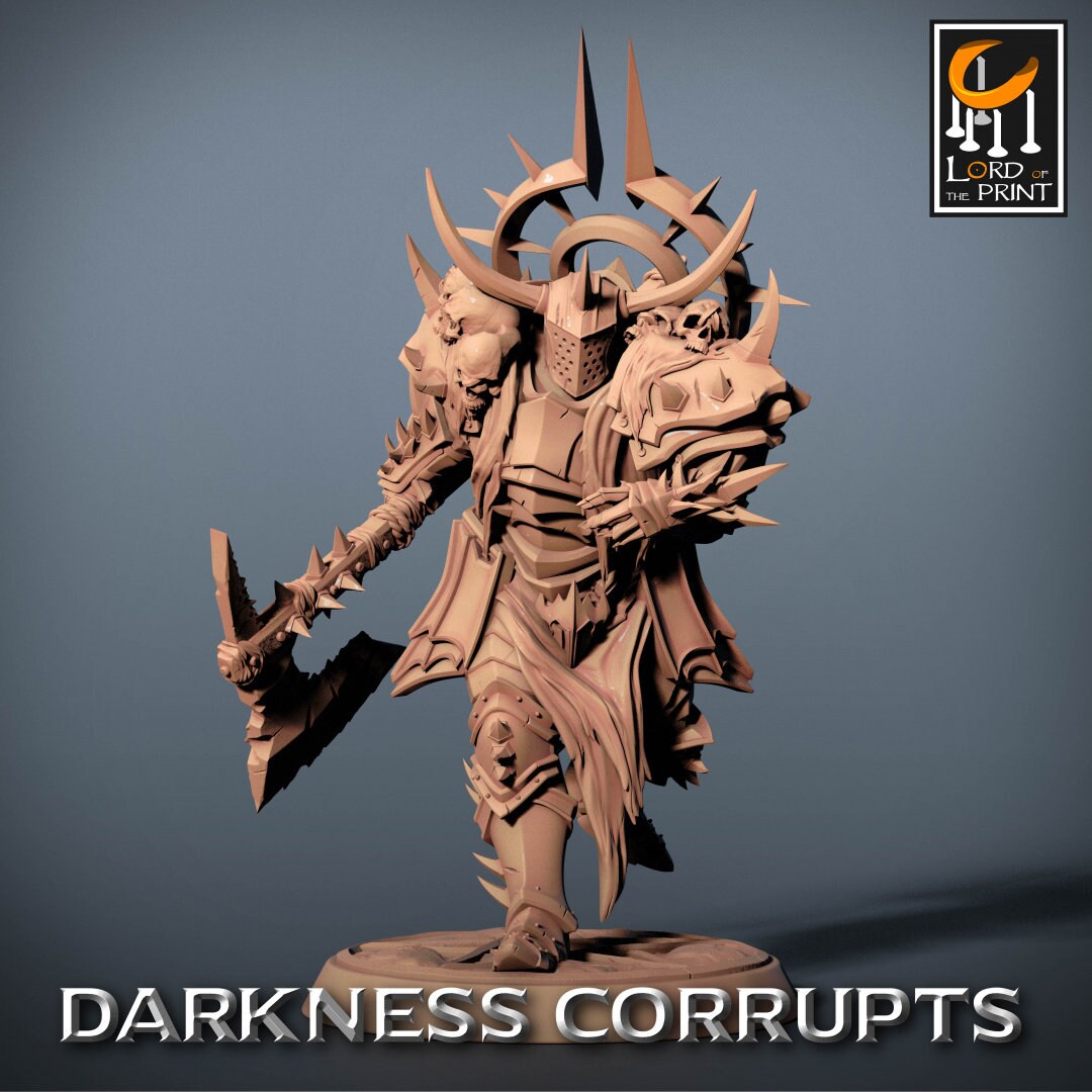 Axe Darknights | RPG Miniature for Dungeons and Dragons|Pathfinder|Tabletop Wargaming | Humanoid Miniature | Lord of the Print