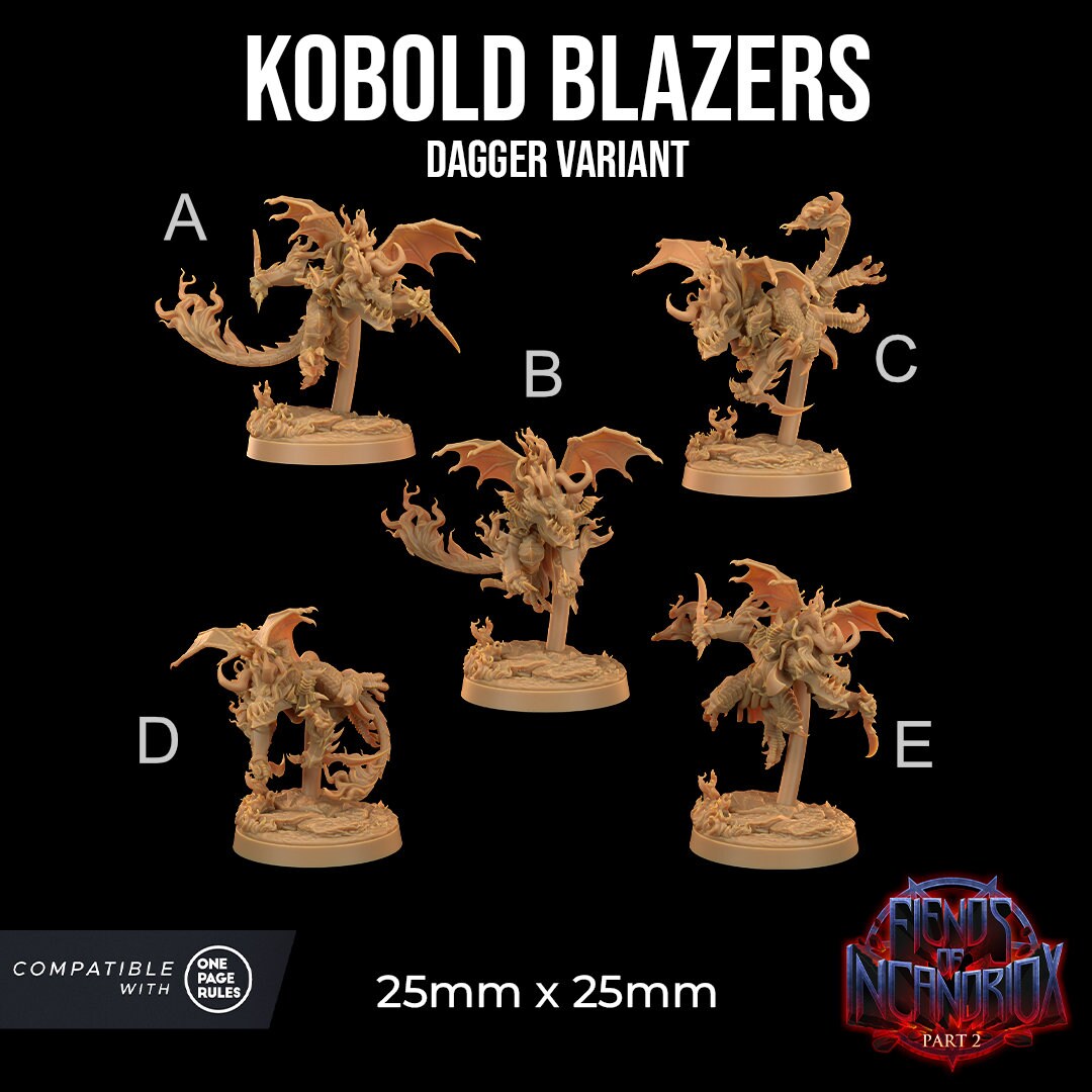 Kobold Blazers | RPG Miniature for Dungeons and Dragons|Pathfinder|Tabletop Wargaming | Demon Miniature | Dragon Trappers Lodge