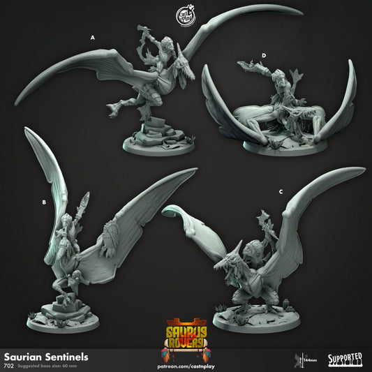 Saurian Sentinels | RPG Miniature for Dungeons and Dragons|Pathfinder|Tabletop Wargaming | Dinosaur Miniature | Cast N Play