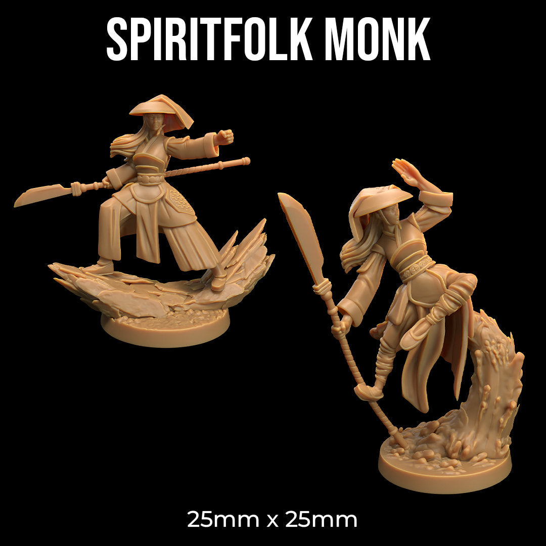 Spiritfolk Monk | RPG Miniature for Dungeons and Dragons|Pathfinder|Tabletop Wargaming | Human Miniature | Dragon Trappers Lodge