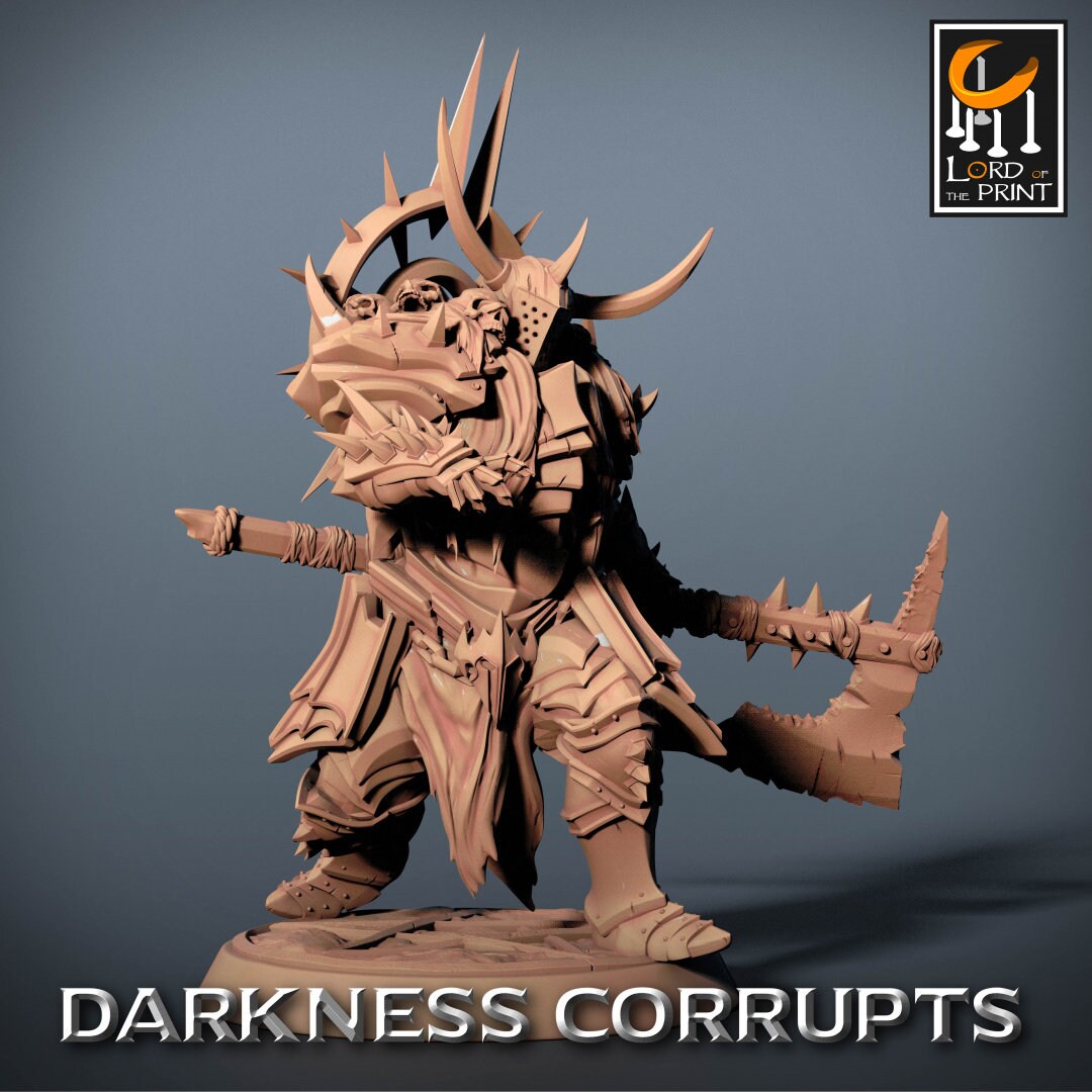 Axe Darknights | RPG Miniature for Dungeons and Dragons|Pathfinder|Tabletop Wargaming | Humanoid Miniature | Lord of the Print