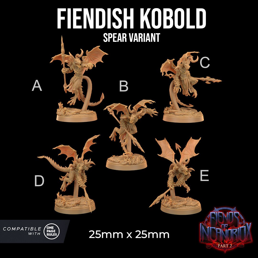Fiendish Kobolds | RPG Miniature for Dungeons and Dragons|Pathfinder|Tabletop Wargaming | Demon Miniature | Dragon Trappers Lodge