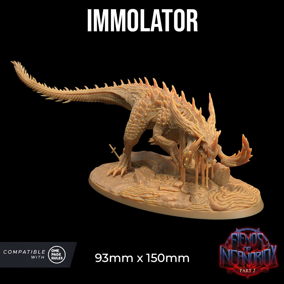 Immolator | RPG Miniature for Dungeons and Dragons|Pathfinder|Tabletop Wargaming | Demon Miniature | Dragon Trappers Lodge