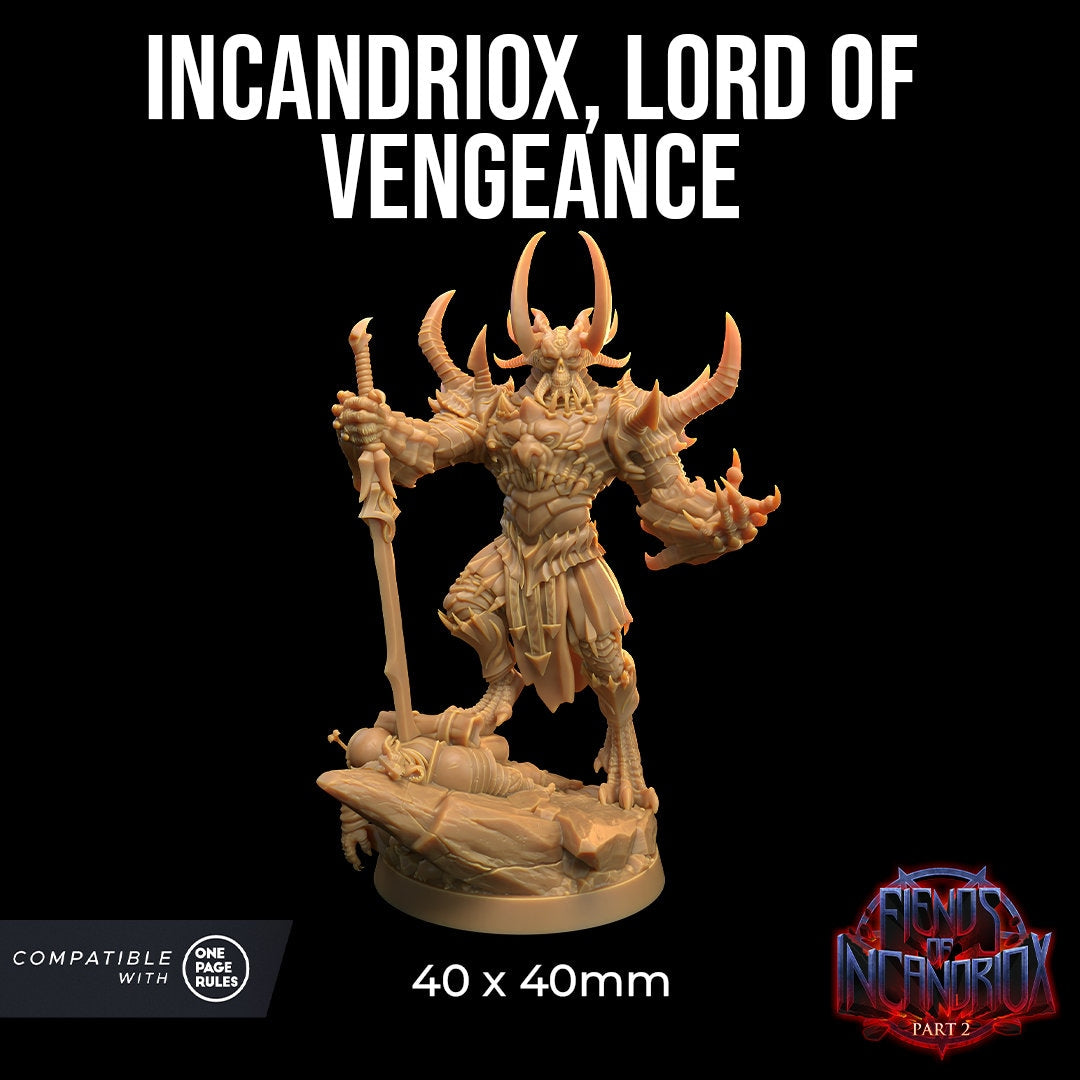 Lord of Vengeance | RPG Miniature for Dungeons and Dragons|Pathfinder|Tabletop Wargaming | Demon Miniature | Dragon Trappers Lodge