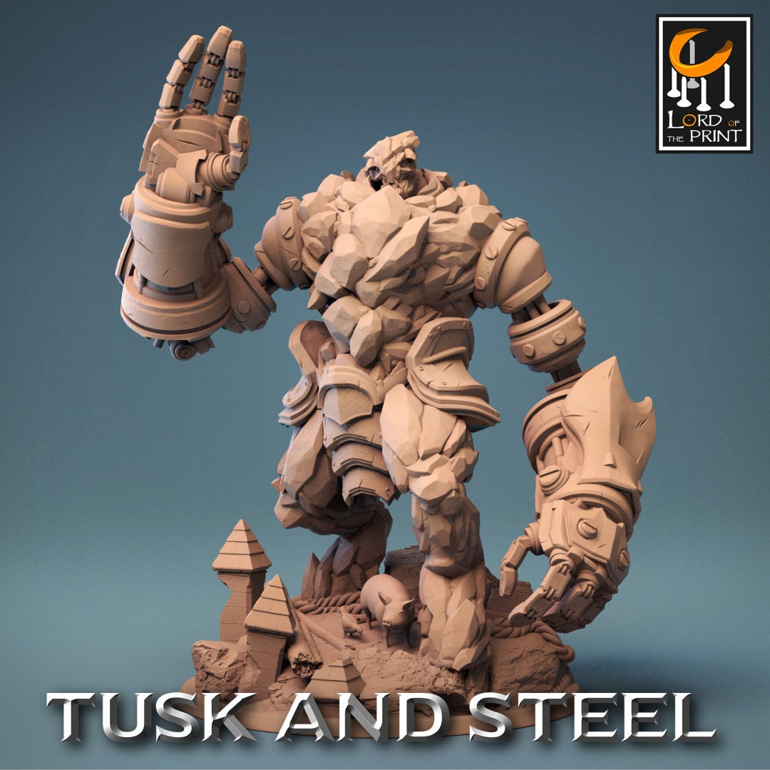 Ferrumrock Golems | RPG Miniature for Dungeons and Dragons|Pathfinder|Tabletop Wargaming | Construct Miniature | Lord of the Print