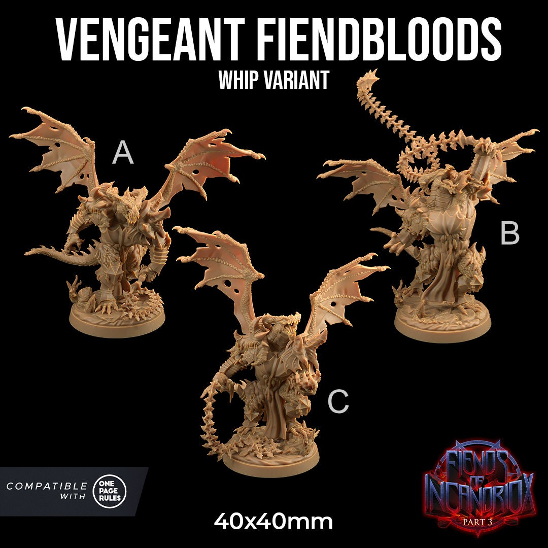 Vengeant Fiendbloods | RPG Miniature for Dungeons and Dragons|Pathfinder|Tabletop Wargaming | Demon Miniature | Dragon Trappers Lodge