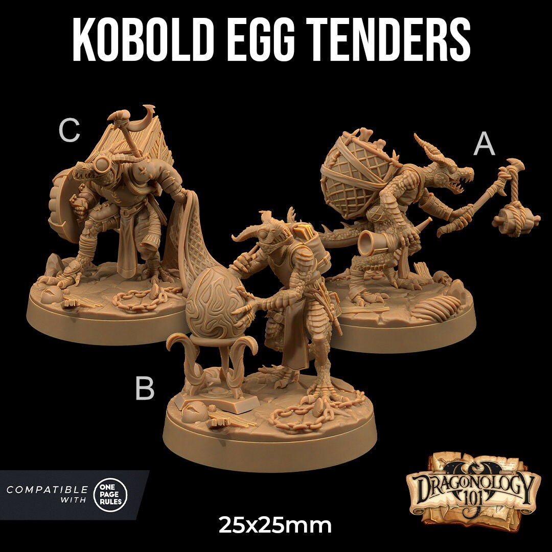 Kobold Egg Tenders | RPG Miniature for Dungeons and Dragons|Pathfinder|Tabletop Wargaming | Kobold Miniature | Dragon Trappers Lodge