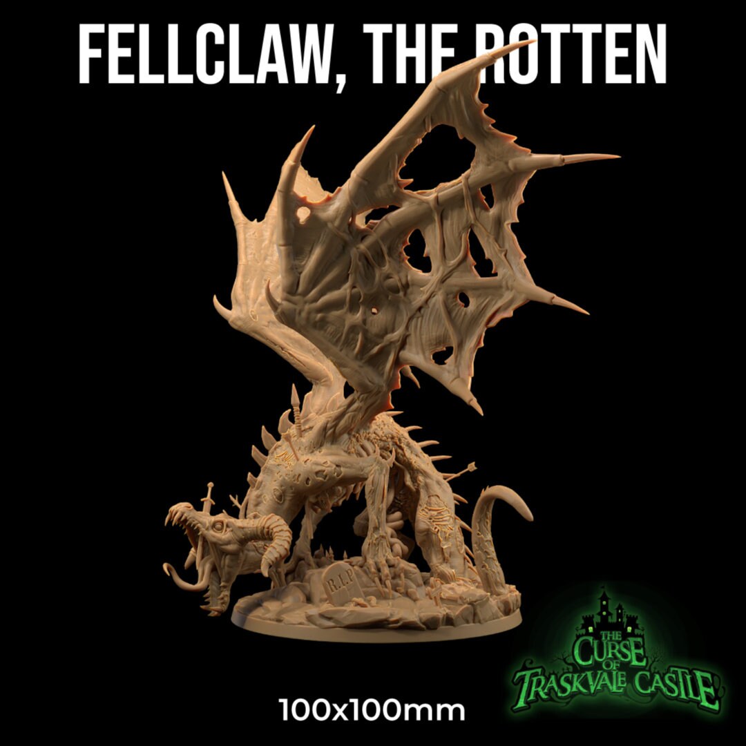 Fellclaw the Rotten | RPG Miniature for Dungeons and Dragons|Pathfinder|Tabletop Wargaming | Undead Miniature | Dragon Trappers Lodge