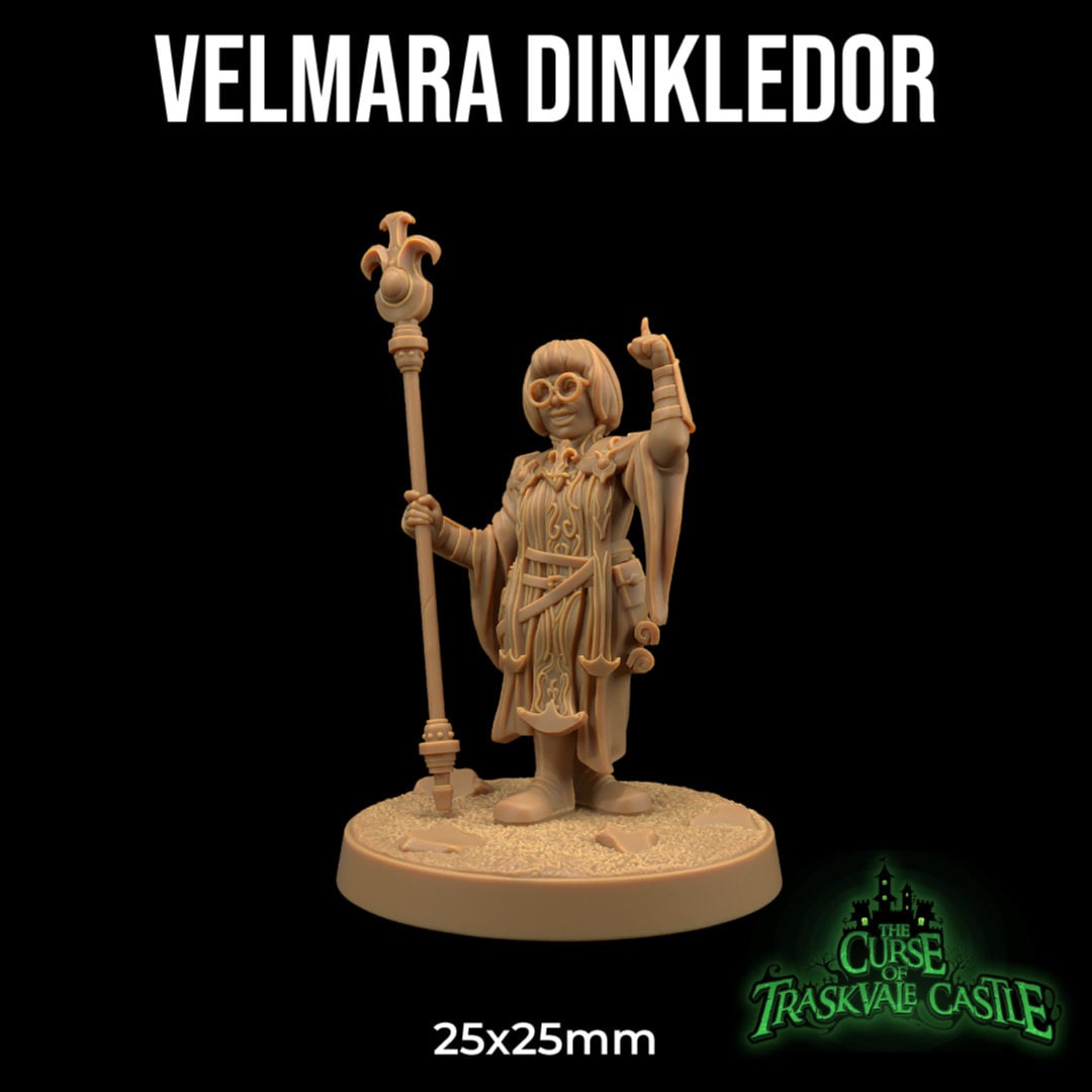Velmara Dinkledor | RPG Miniature for Dungeons and Dragons|Pathfinder|Tabletop Wargaming | Halfling Miniature | Dragon Trappers Lodge
