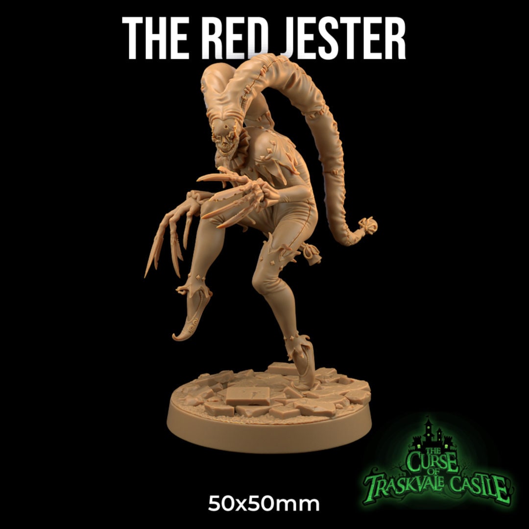 The Red Jester | RPG Miniature for Dungeons and Dragons|Pathfinder|Tabletop Wargaming | Undead Miniature | Dragon Trappers Lodge